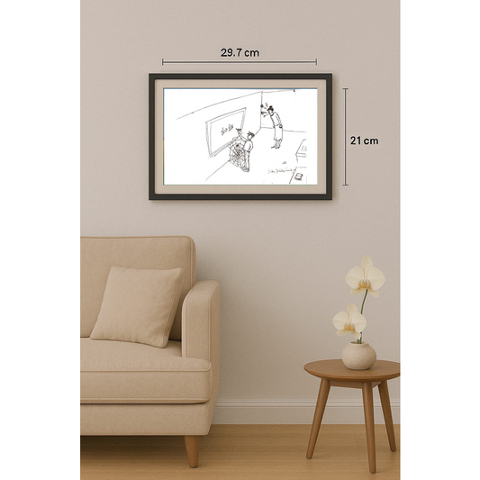 Jelica Culafic 29x21cm Orijinal Karikatür Tablo BOD00058