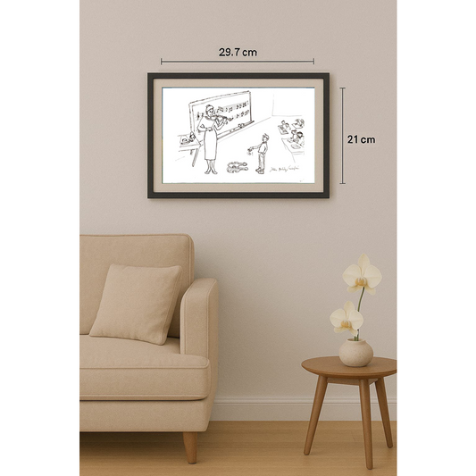 Jelica Culafic 29x21cm Orijinal Karikatür Tablo BOD00059