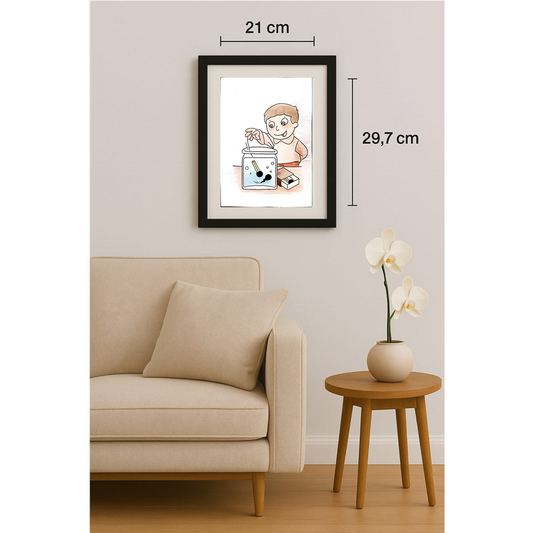lou Pei Dong 29x21cm Orijinal Karikatür BOD00403