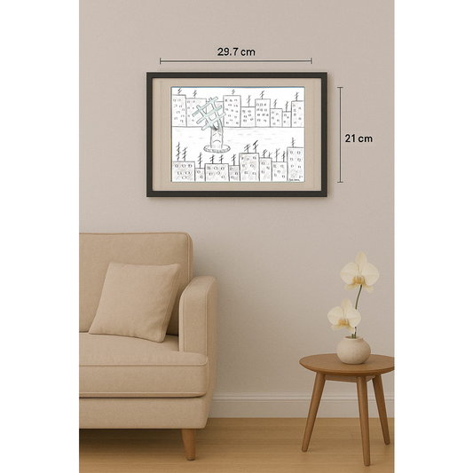 Zerrin Tığlıoğlu 29x21cm Orijinal Karikatür BOD00465