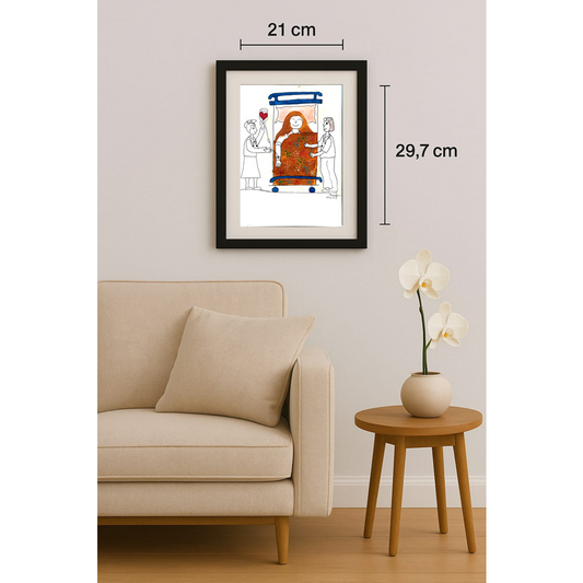 Kerime Akgün 29x21cm Orijinal Karikatür BOD00549