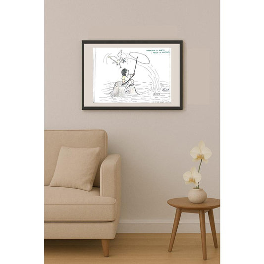 Althaf Hussain 29x21cm Orijinal Karikatür BOD01102