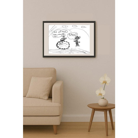 İdil Göl 29x21cm Orijinal Karikatür BOD01373