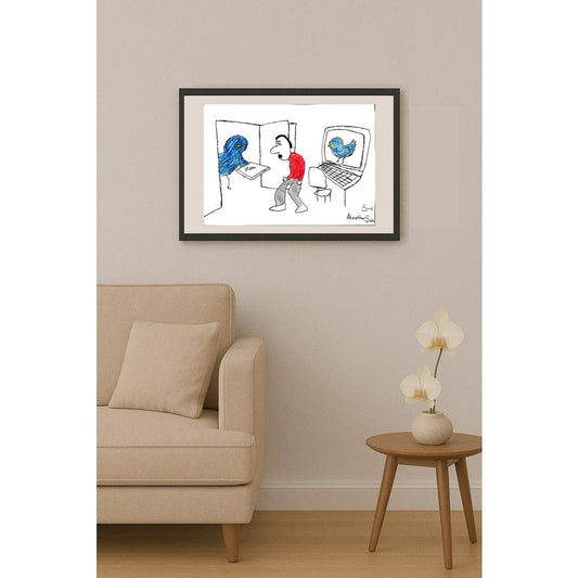 Ahmethan Şahin 43x30cm Orijinal Karikatür BOD01463