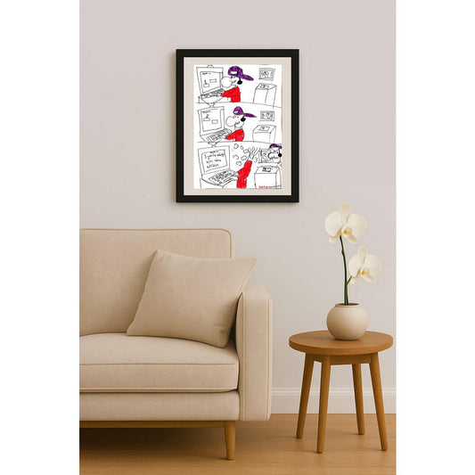 Güney Karakaşoğlu 43x30cm Orijinal Karikatür BOD01467