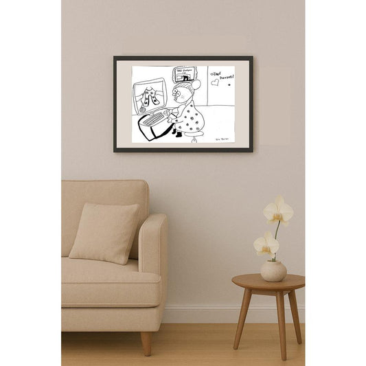 Ece Tezcan 43x30cm Orijinal Karikatür BOD01493