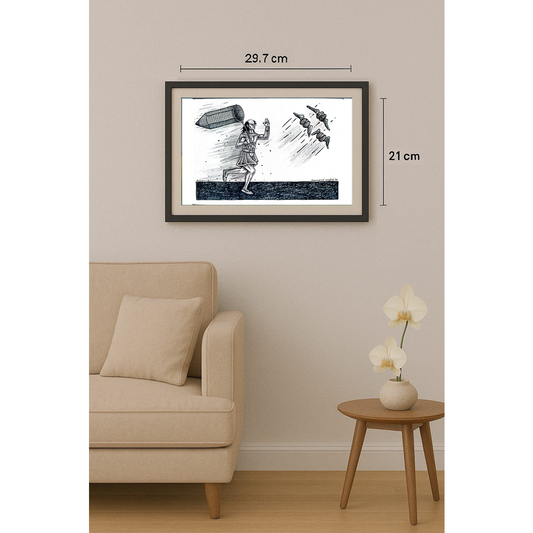 Porumbita Mihaita 29x21cm Orijinal Karikatür BOD01697