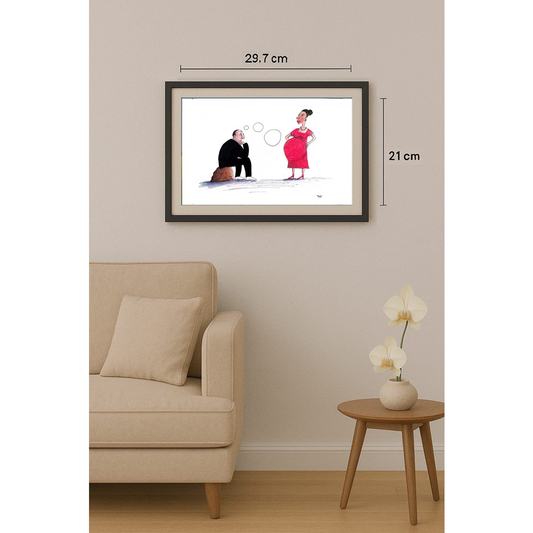 Masoud Ziaei Zardkhashosei 29x21cm Orijinal Karikatür BOD01798