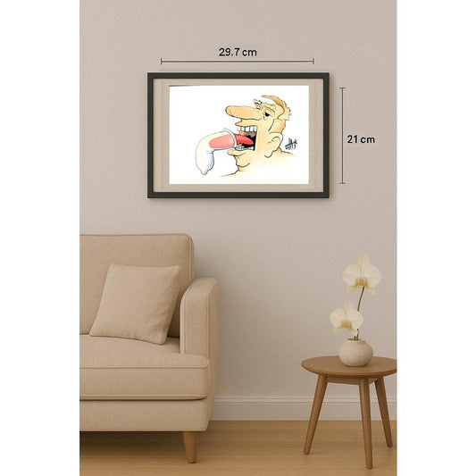 Nikola Otas 29x21cm Orijinal Karikatür BOD02942