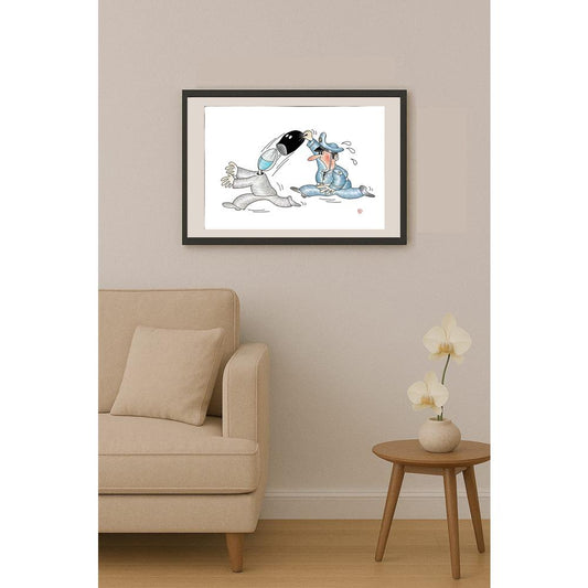 Huang Kun 29x21cm Orijinal Karikatür BOD05455