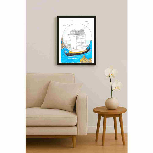 Mihai Gabriel Boboc Gondola Kişiye Özel Sertifikalı Sınırlı Fine Art Karikatür Baskı CAD00002