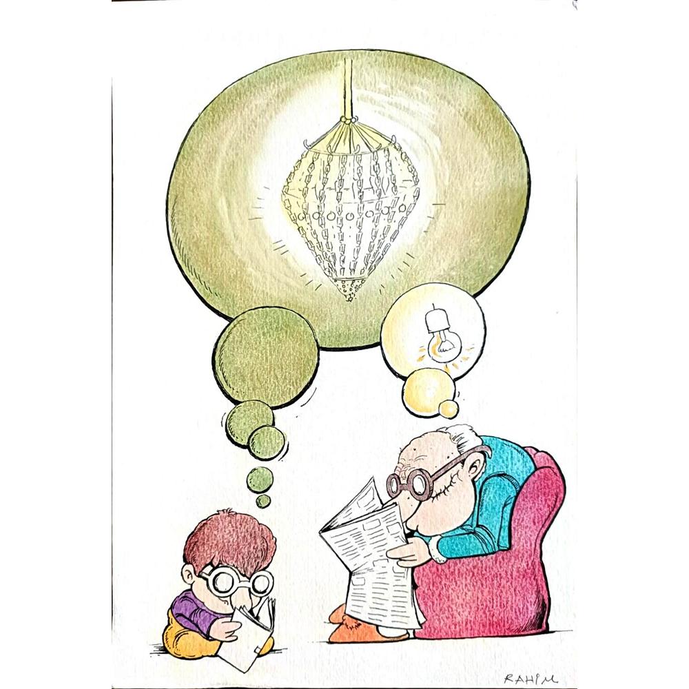 Rahim Baggal Asgari 29x21cm Orijinal Karikatür Tablo BOD00006