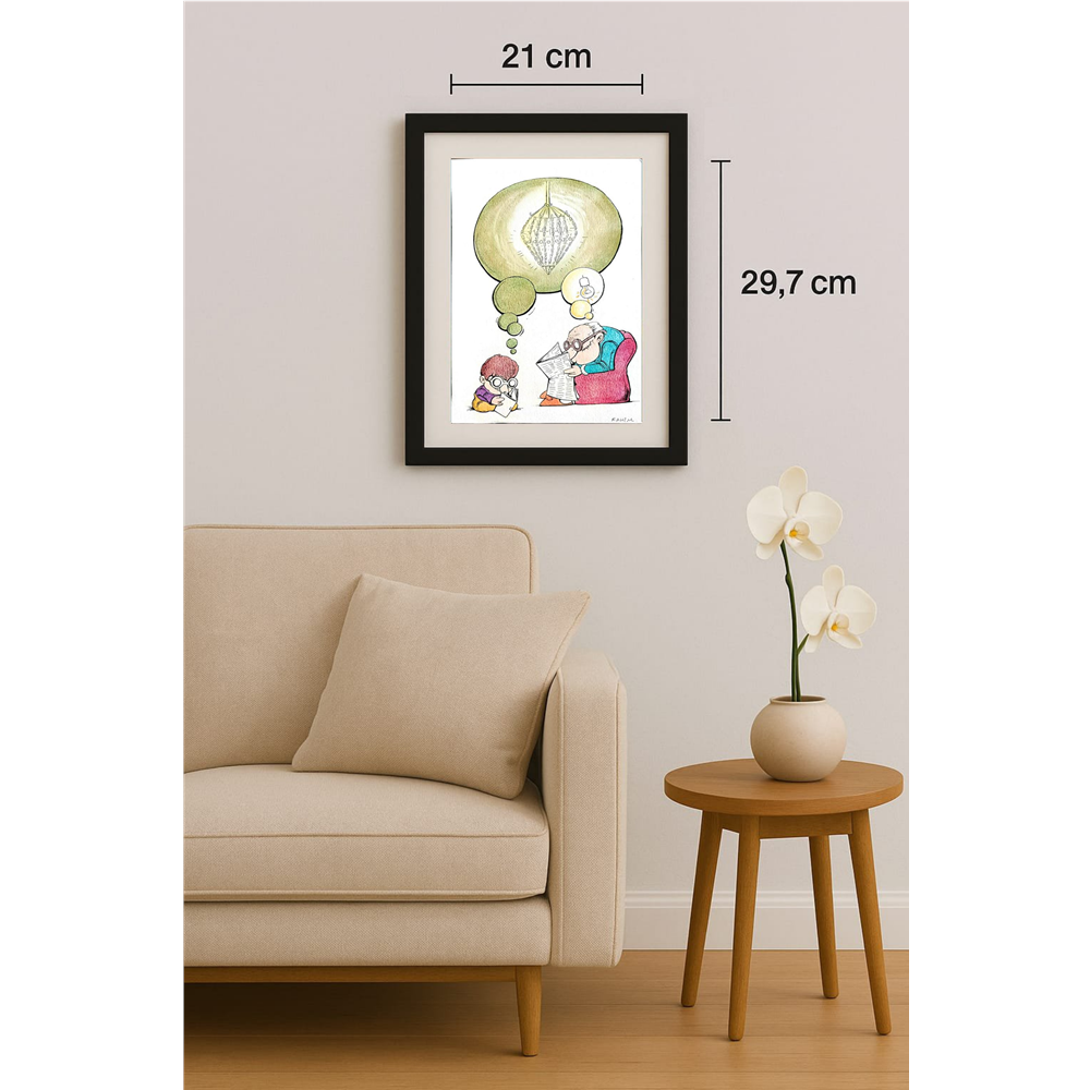 Rahim Baggal Asgari 29x21cm Orijinal Karikatür Tablo BOD00006