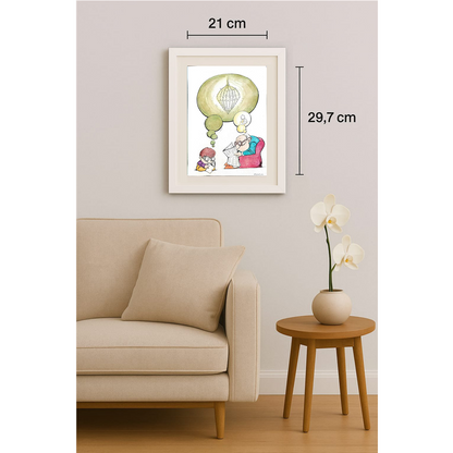 Rahim Baggal Asgari 29x21cm Orijinal Karikatür Tablo BOD00006