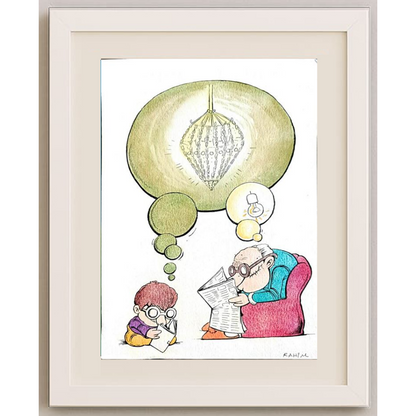 Rahim Baggal Asgari 29x21cm Orijinal Karikatür Tablo BOD00006