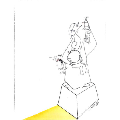 Amin Dastbala 29x21cm Orijinal Karikatür Tablo BOD00008