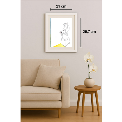 Amin Dastbala 29x21cm Orijinal Karikatür Tablo BOD00008