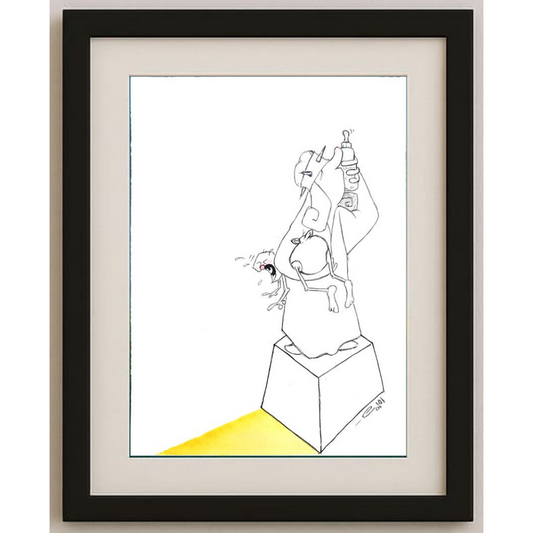 Amin Dastbala 29x21cm Orijinal Karikatür Tablo BOD00008