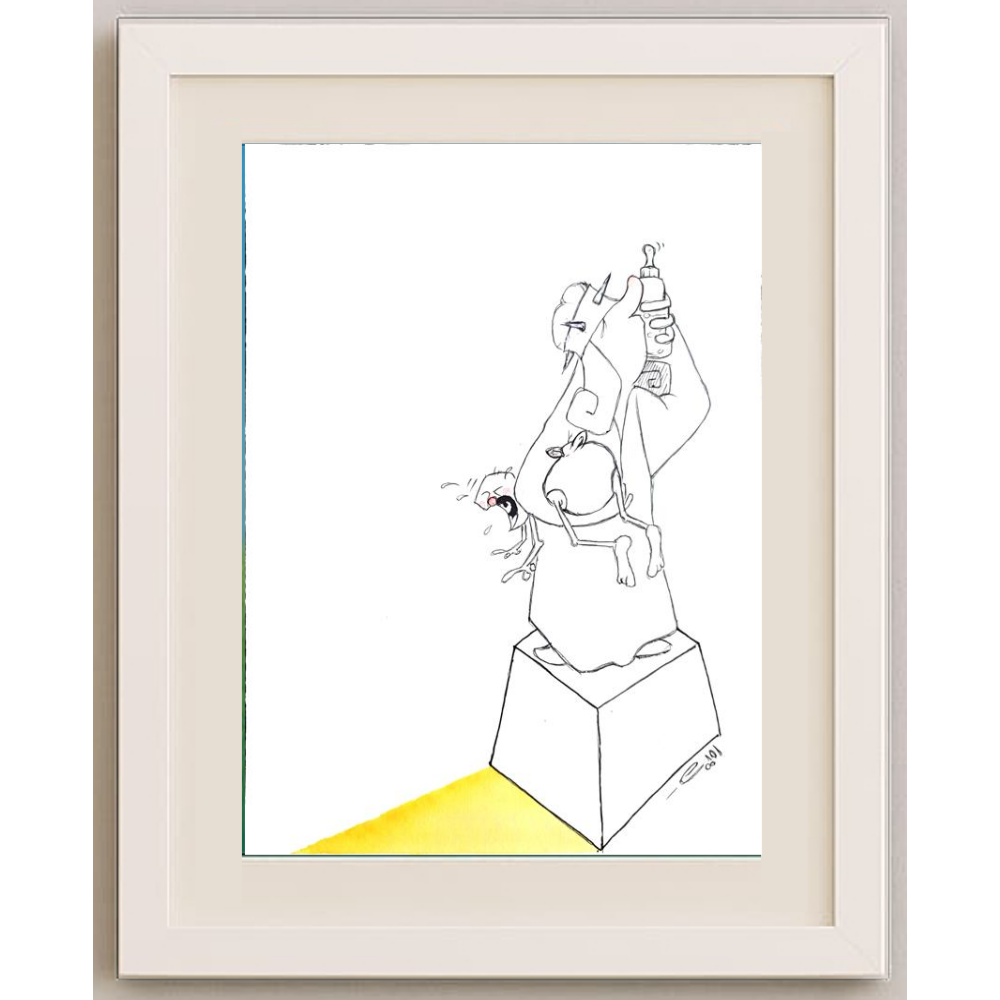 Amin Dastbala 29x21cm Orijinal Karikatür Tablo BOD00008