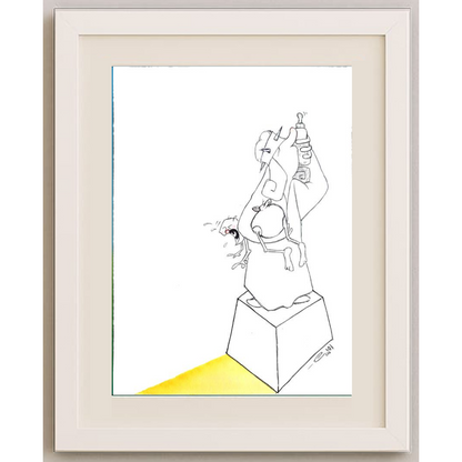 Amin Dastbala 29x21cm Orijinal Karikatür Tablo BOD00008