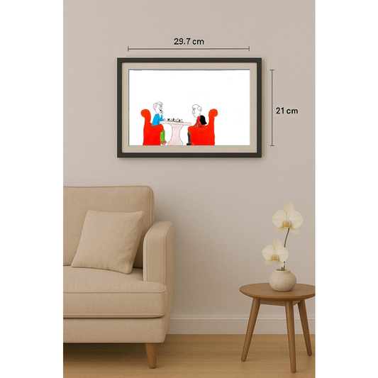 Hossein Abdollahi Adli 29x21cm Orijinal Karikatür Tablo BOD00010