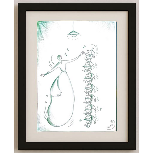 He Xin 29x21cm Orijinal Karikatür Tablo BOD00011