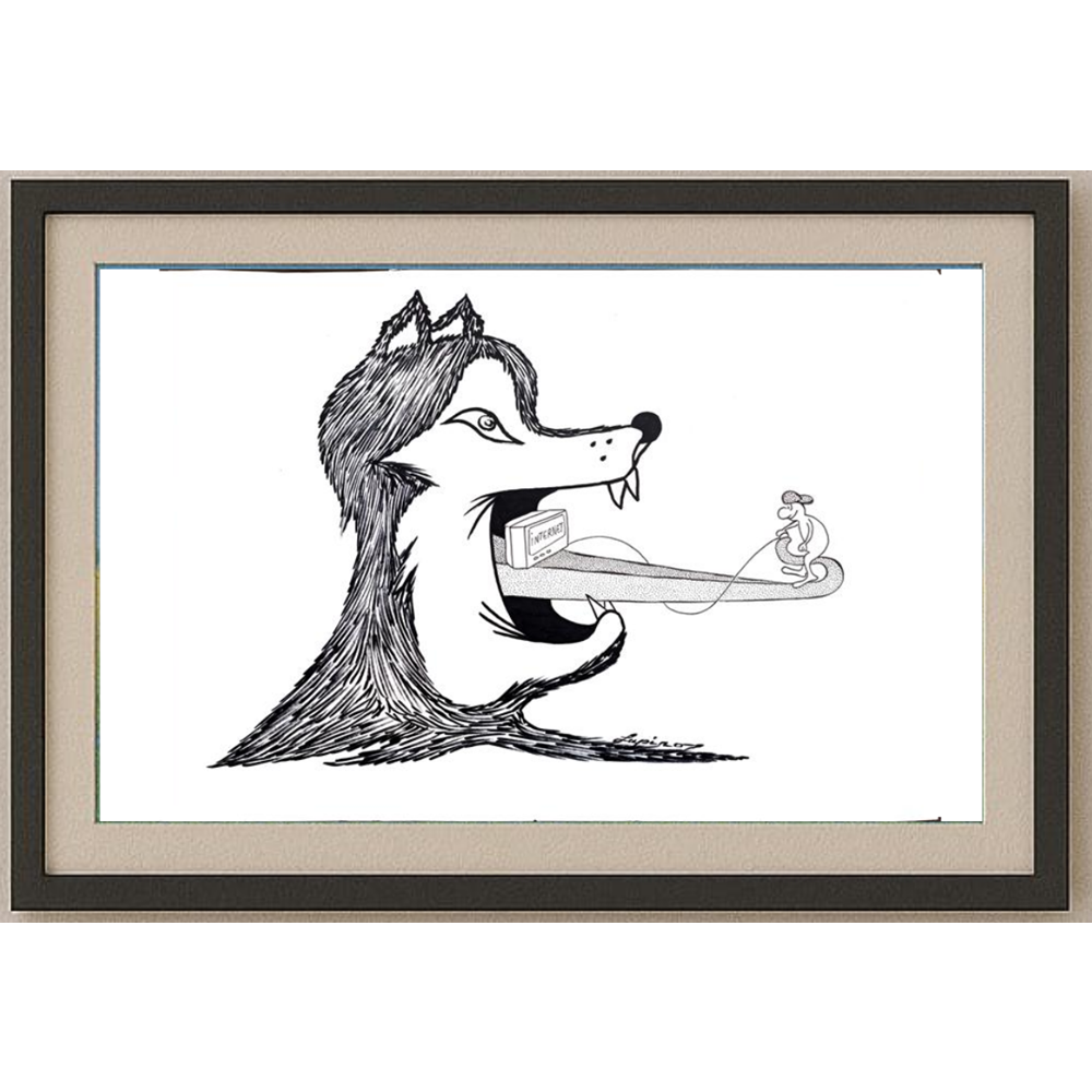 Marian Lupu 29x21cm Orijinal Karikatür Tablo BOD00029