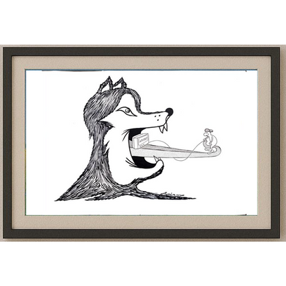 Marian Lupu 29x21cm Orijinal Karikatür Tablo BOD00029