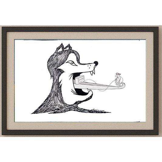 Marian Lupu 29x21cm Orijinal Karikatür Tablo BOD00029