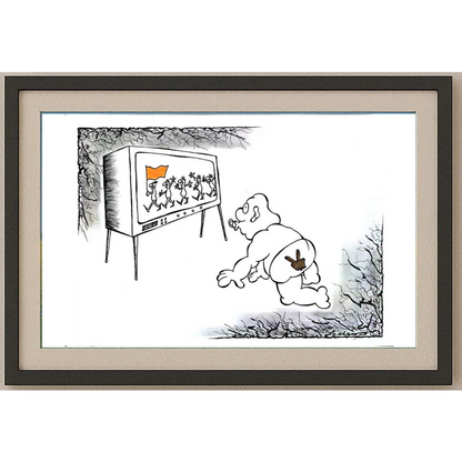 Marian Lupu 29x21cm Orijinal Karikatür Tablo BOD00030