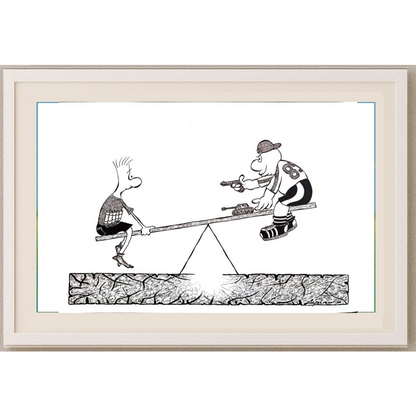 Marian Lupu 29x21cm Orijinal Karikatür Tablo BOD00031