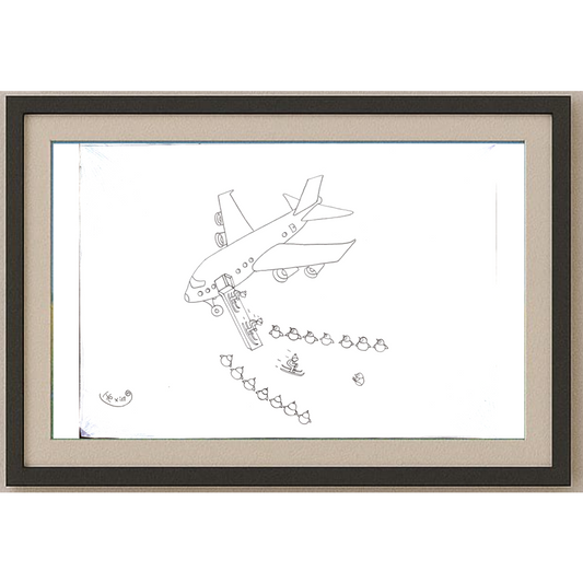 Marian Lupu 29x21cm Orijinal Karikatür Tablo BOD00033