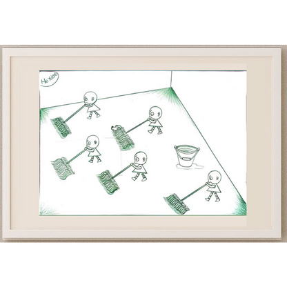 Marian Lupu 29x21cm Orijinal Karikatür Tablo BOD00034