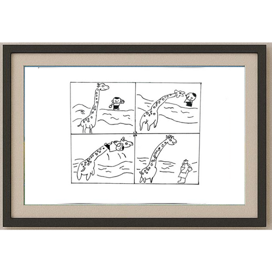 Wang Shou 29x21cm Orijinal Karikatür Tablo BOD00036