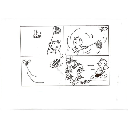 Wang Shou 29x21cm Orijinal Karikatür Tablo BOD00037