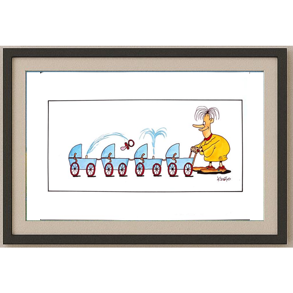 Tadeusz Krotos 29x21cm Orijinal Karikatür Tablo BOD00040