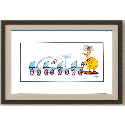 Tadeusz Krotos 29x21cm Orijinal Karikatür Tablo BOD00040