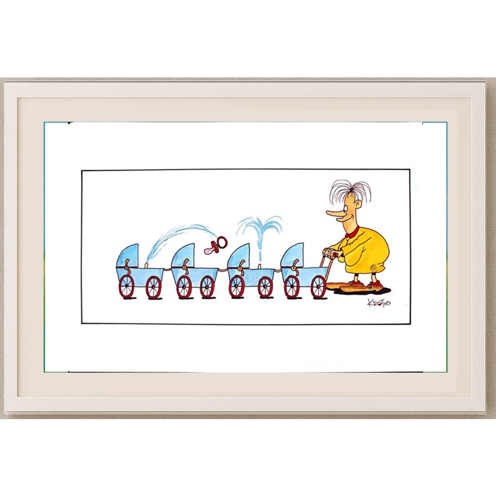 Tadeusz Krotos 29x21cm Orijinal Karikatür Tablo BOD00040