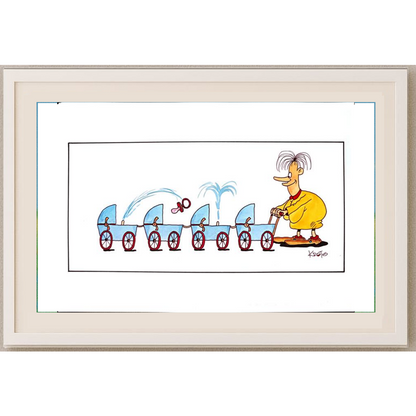 Tadeusz Krotos 29x21cm Orijinal Karikatür Tablo BOD00040