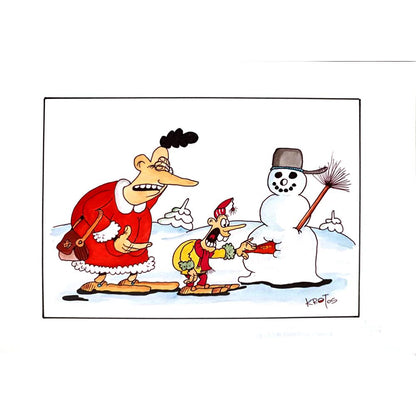 Tadeusz Krotos 29x21cm Orijinal Karikatür Tablo BOD00042