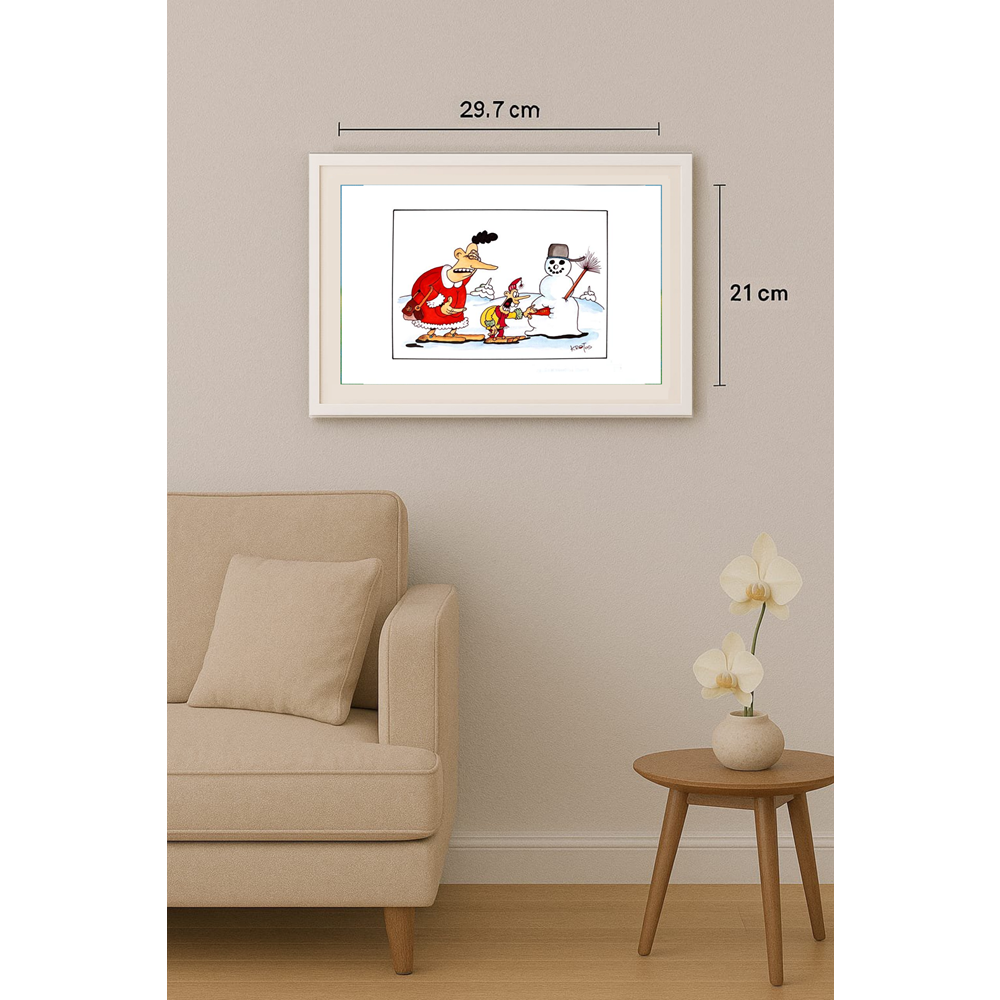 Tadeusz Krotos 29x21cm Orijinal Karikatür Tablo BOD00042