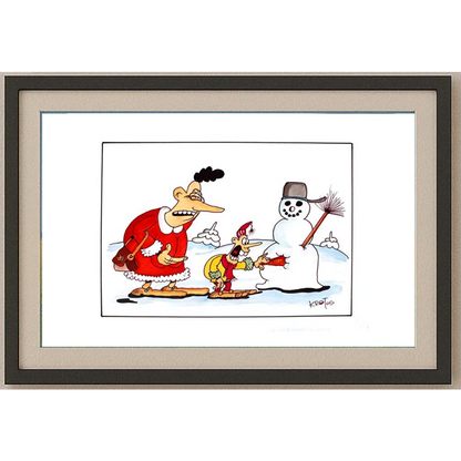 Tadeusz Krotos 29x21cm Orijinal Karikatür Tablo BOD00042