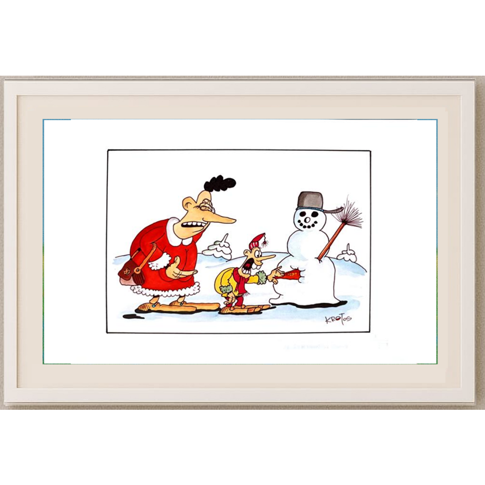 Tadeusz Krotos 29x21cm Orijinal Karikatür Tablo BOD00042