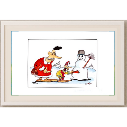 Tadeusz Krotos 29x21cm Orijinal Karikatür Tablo BOD00042