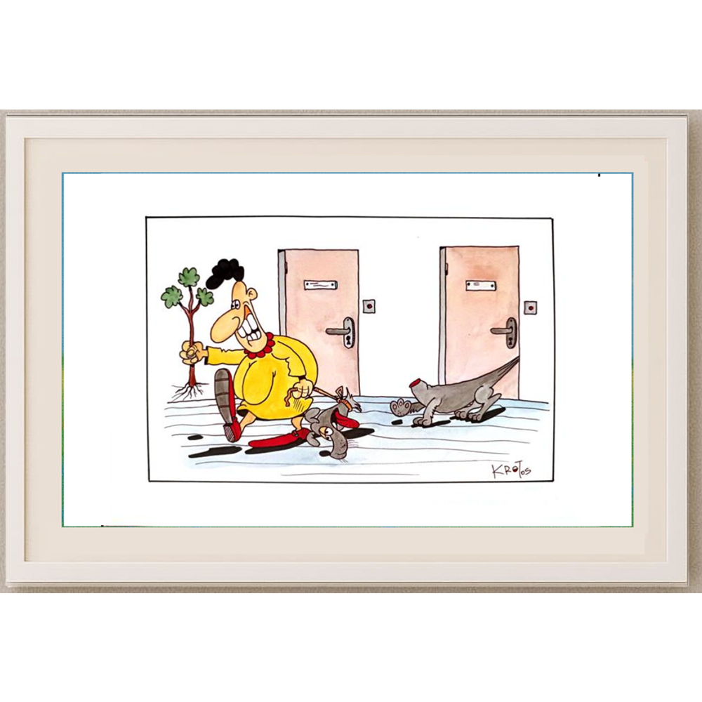 Tadeusz Krotos 29x21cm Orijinal Karikatür Tablo BOD00043