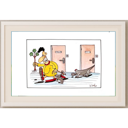 Tadeusz Krotos 29x21cm Orijinal Karikatür Tablo BOD00043
