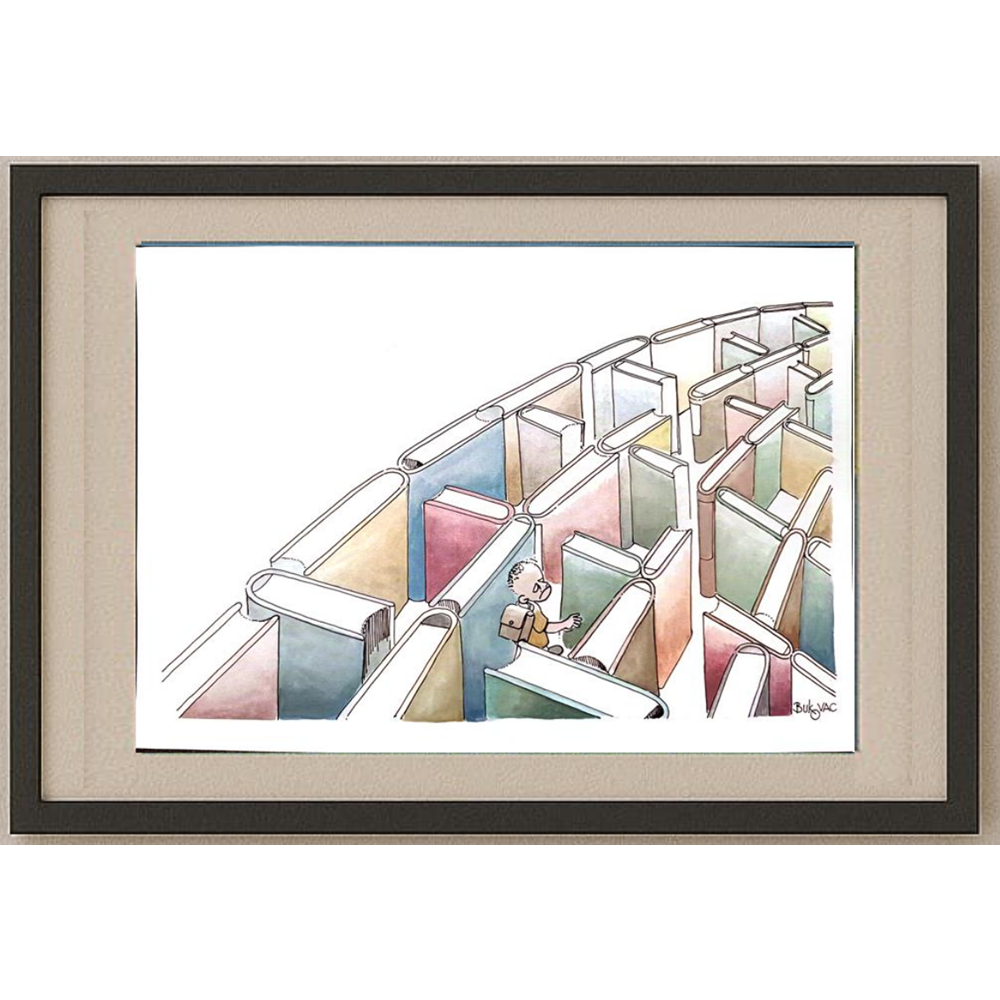 Milan Bukovac 29x21cm Orijinal Karikatür Tablo BOD00048