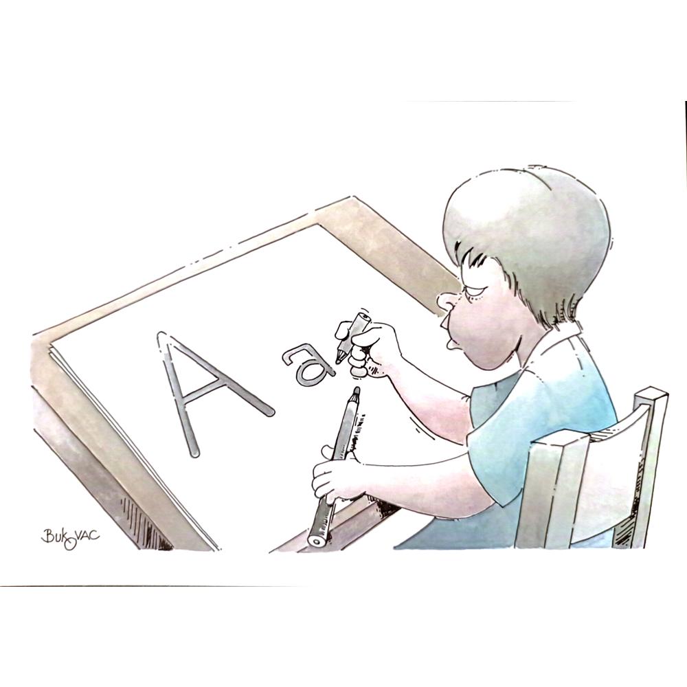 Milan Bukovac 29x21cm Orijinal Karikatür Tablo BOD00050