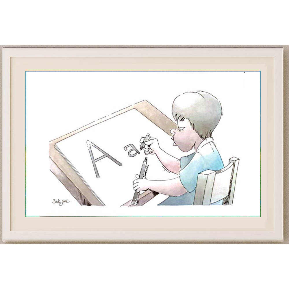 Milan Bukovac 29x21cm Orijinal Karikatür Tablo BOD00050