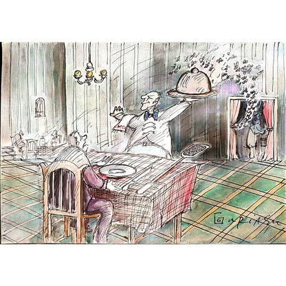 Ghinea Uriasu 29x21cm  Orijinal Karikatür Tablo BOD00053